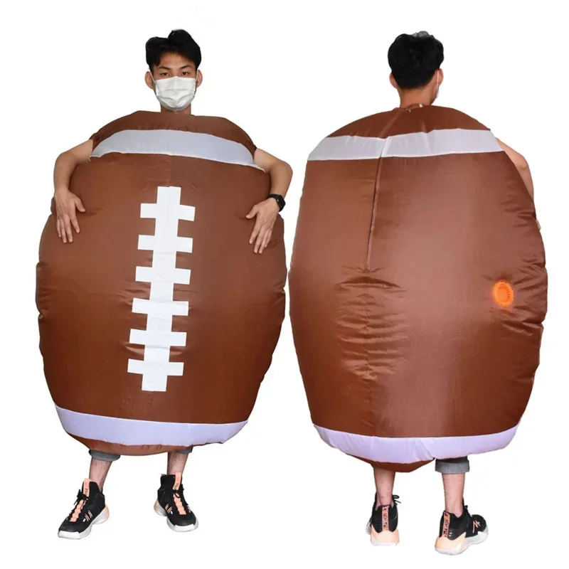 Christmas Inflatable Rugby Ball Costume Adult Funny Performance Suit Halloween Costumes for Man Competition Cheering Props