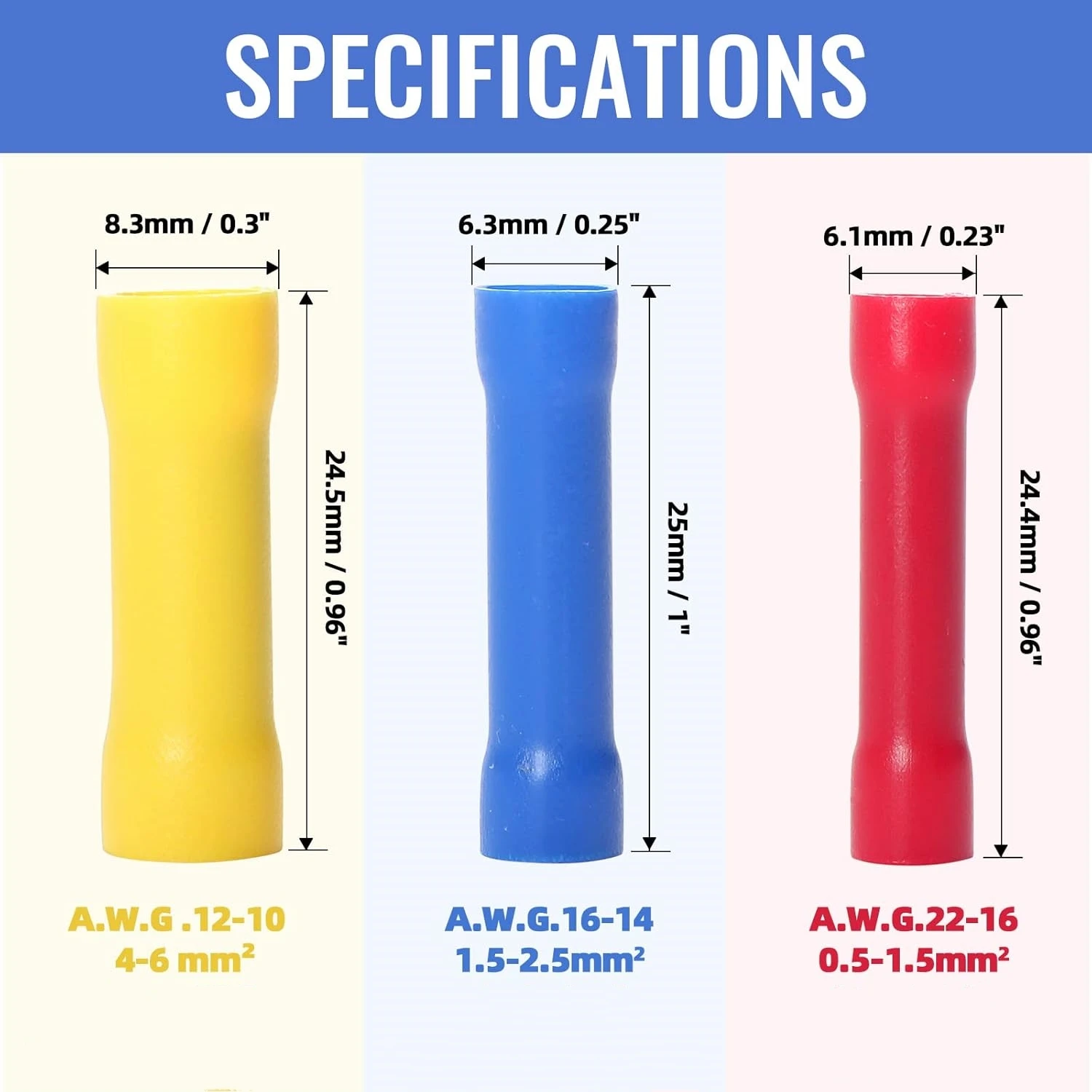 50 قطعة مجموعة موصلات المؤخرة الكهربائية بعقب لصق تجعيد موصلات الأسلاك متنوعة معزول الكهربائية محطة الأسلاك المستقيمة