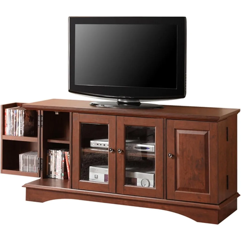 

Traditional Wood Universal TV Stand with Storage Cabinets for TV's up to 65" Living Room Entertainment Center, 44