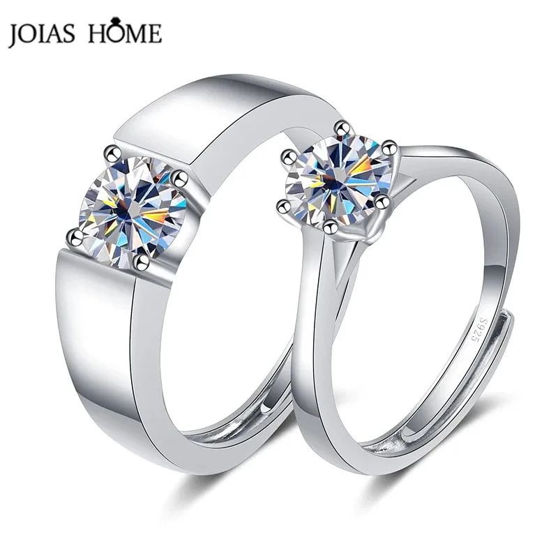 

JoiasHome Romantic 1 Carat Moissanite Ring For Female Male S925 Sterling Silver Fine Jewelry Couple Anniversary Couple Gifts