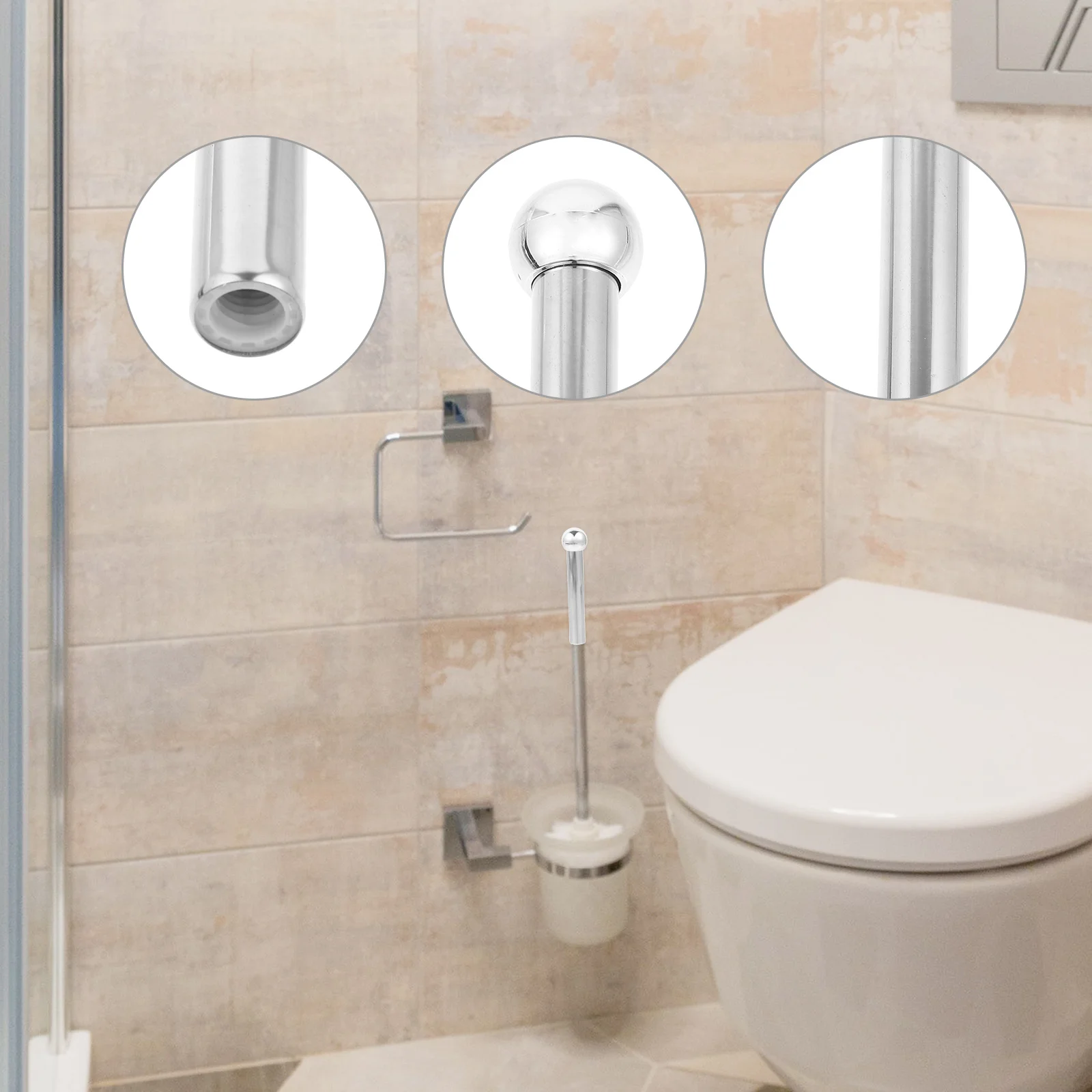 

Замена ручки щетки для унитаза, насадки из нержавеющей стали для щетки для унитаза, металлическая ручка, разборка, легко принадлежности