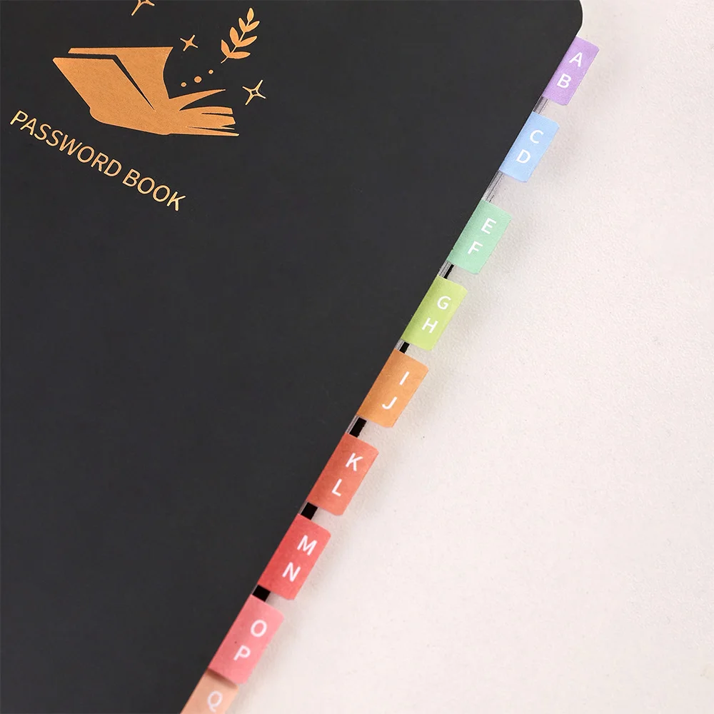 Password Book PVC Waterproof Coil Password Manager with Alphabetical Quick Access for Storing Usernames Passwords Computer Login