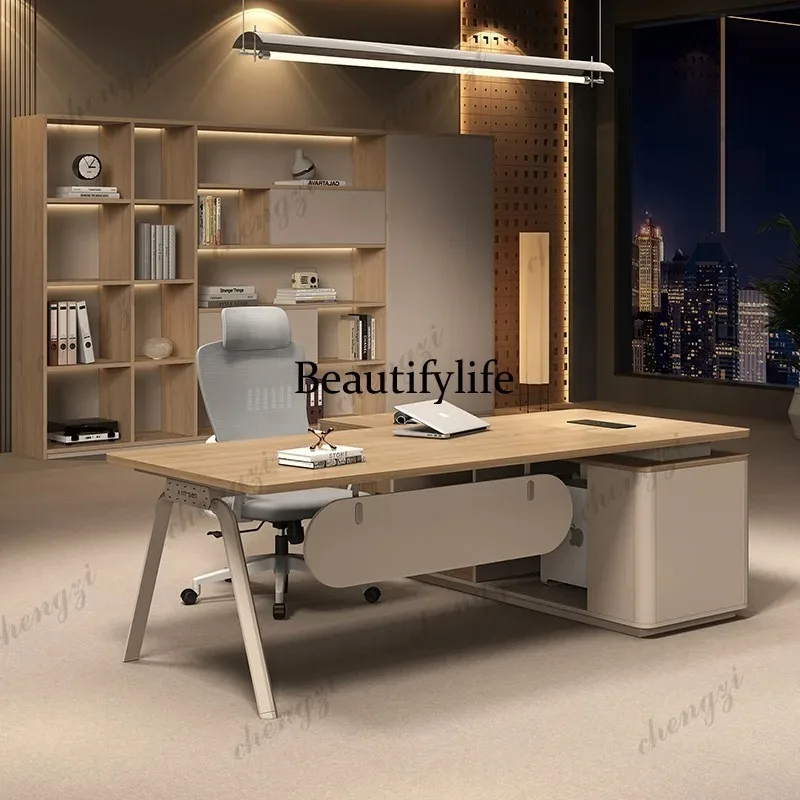 F4567 Strong Big White Executive Office Desk Manager Brown Drawers Standing Office Desks Modern Large Mesa Escriotorio Furniture
