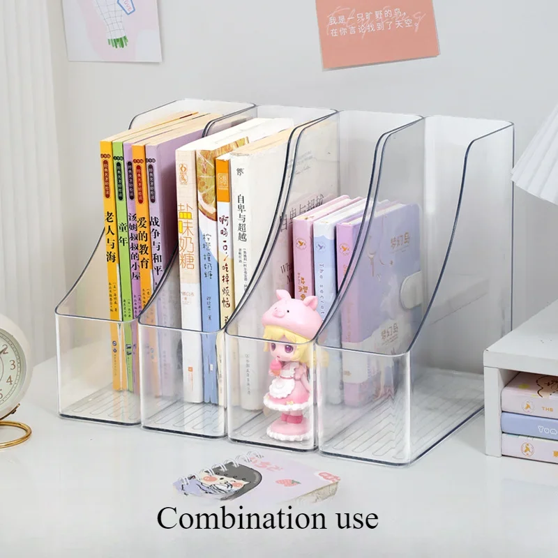 

A4 Acrylic Vertical Stationery Shelf Transparent PET Desktop File Box Book Artifact Desktop Organizer Drawer Cable box Deckbox