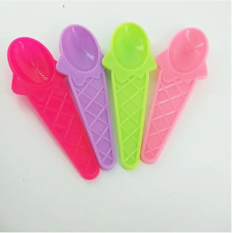 Ice Cream Spoon Scoop Plastic Dessert Yogurt Cake Spoons Summer Children Kids Birthday Party Supplies  ni203