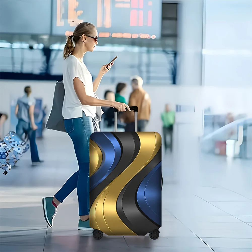 

1PC Abstract Gold Print Luggage t for suitcases measuring 18 – 32 inches; a stylish protective travel accessory featuring a f