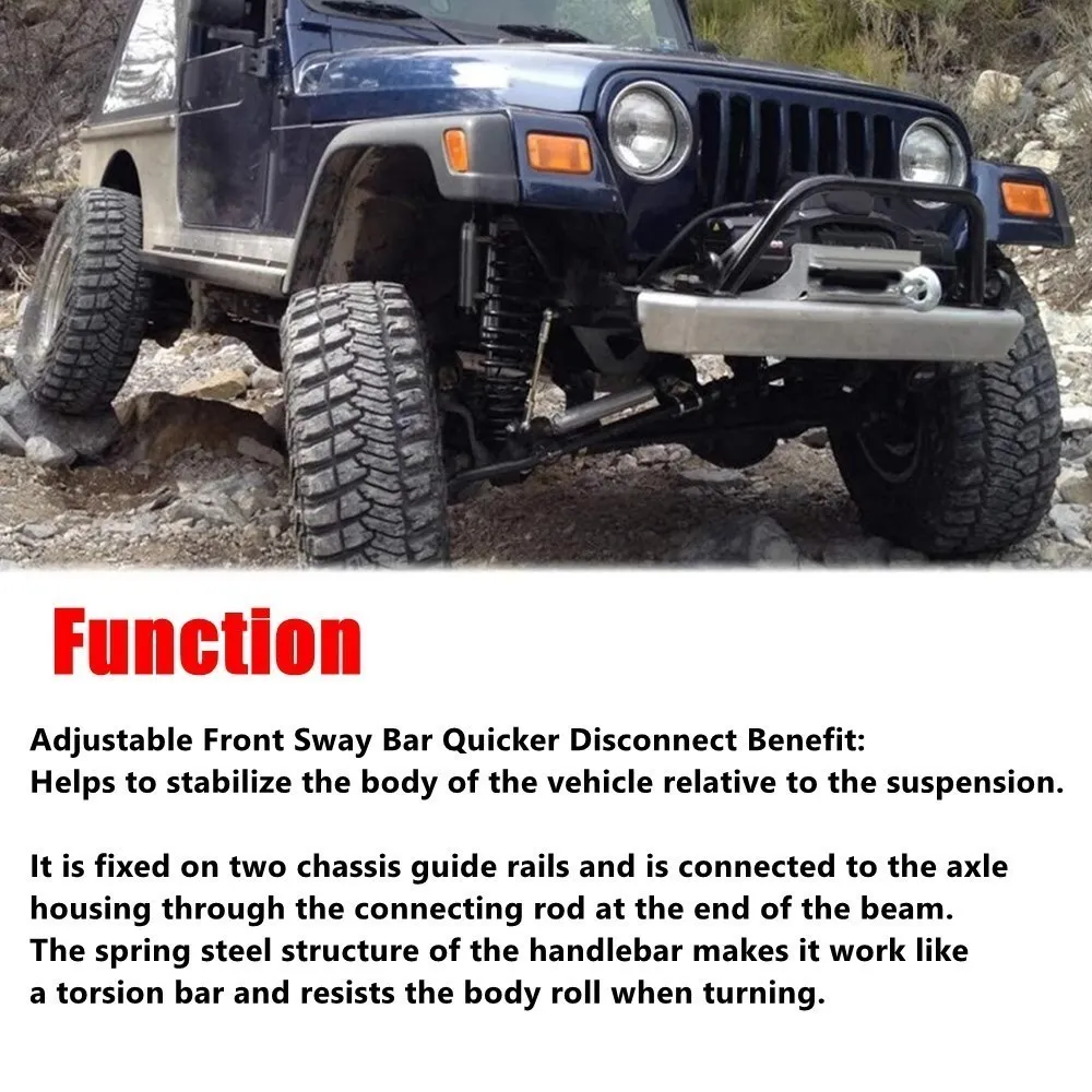 Front Sway Bar Links Disconnects For Jeep Wrangler JK JKS 2/4 Doors 2007-2018 Adjustable Quick Disconnect Parts 2.5-6" Lifts 