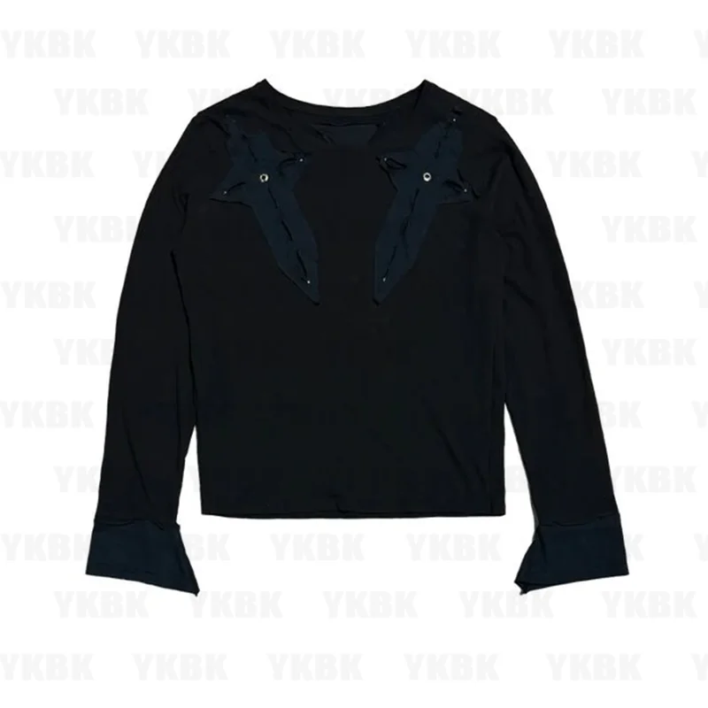 

Punk cross Emo Girls Round Neck Long Sleeve Cross Grunge Y2K Aesthetic Women's Streetwear Gothic Harajuku Vintage Rivet Tee Sexy
