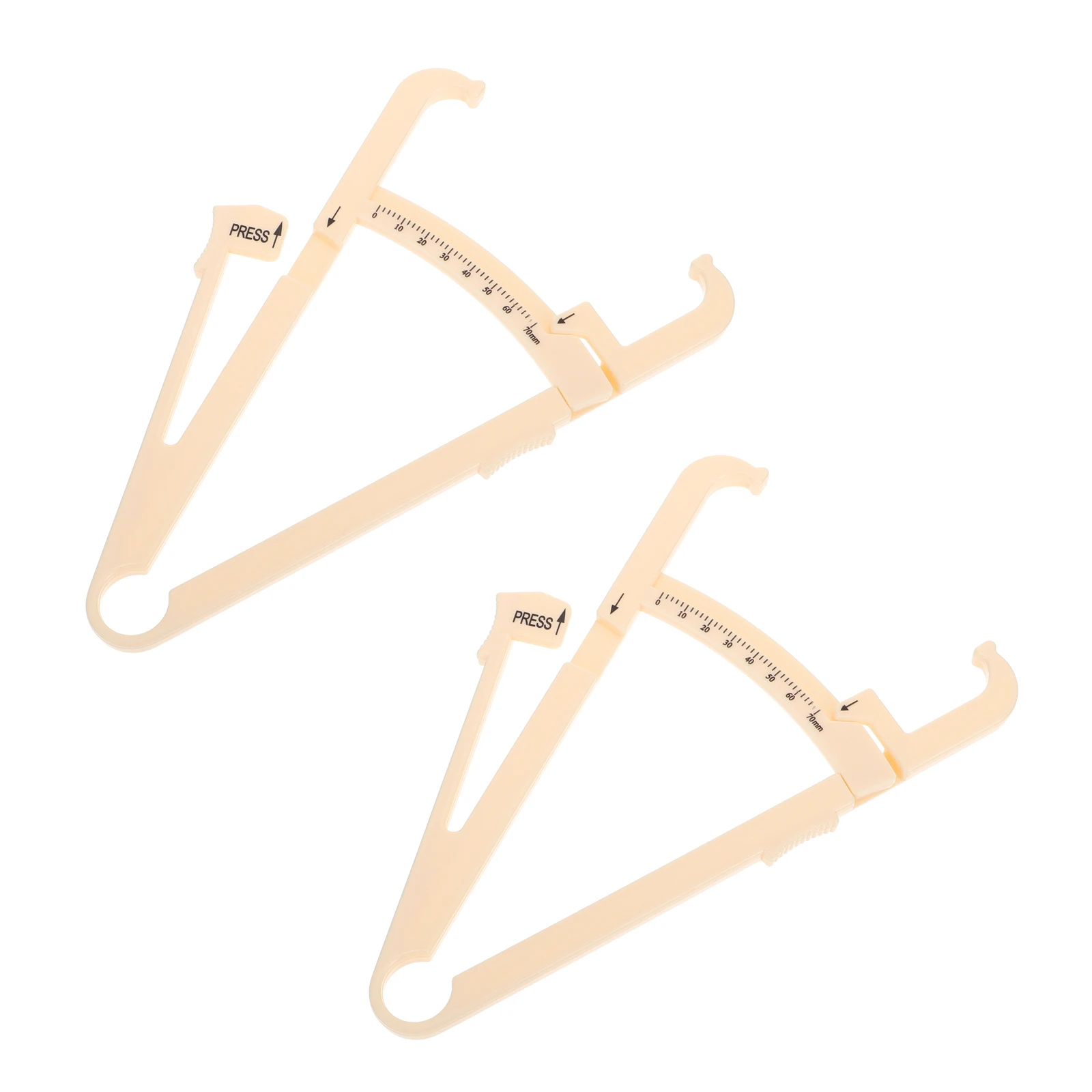 

2Pcs Caliper ABS Plastic Measuring Tool for Abdominal Waist Arm Hip Leg Skinfold Tester Beige Small Easy