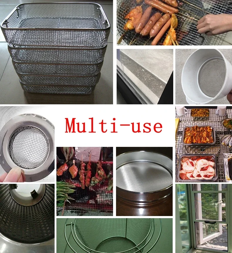 4-500 Mesh Metal Mesh Filter Net Food Grade 304 Stainless Steel Home Kitchen Water Food Bean Powder Oil Filter Screen Filtration