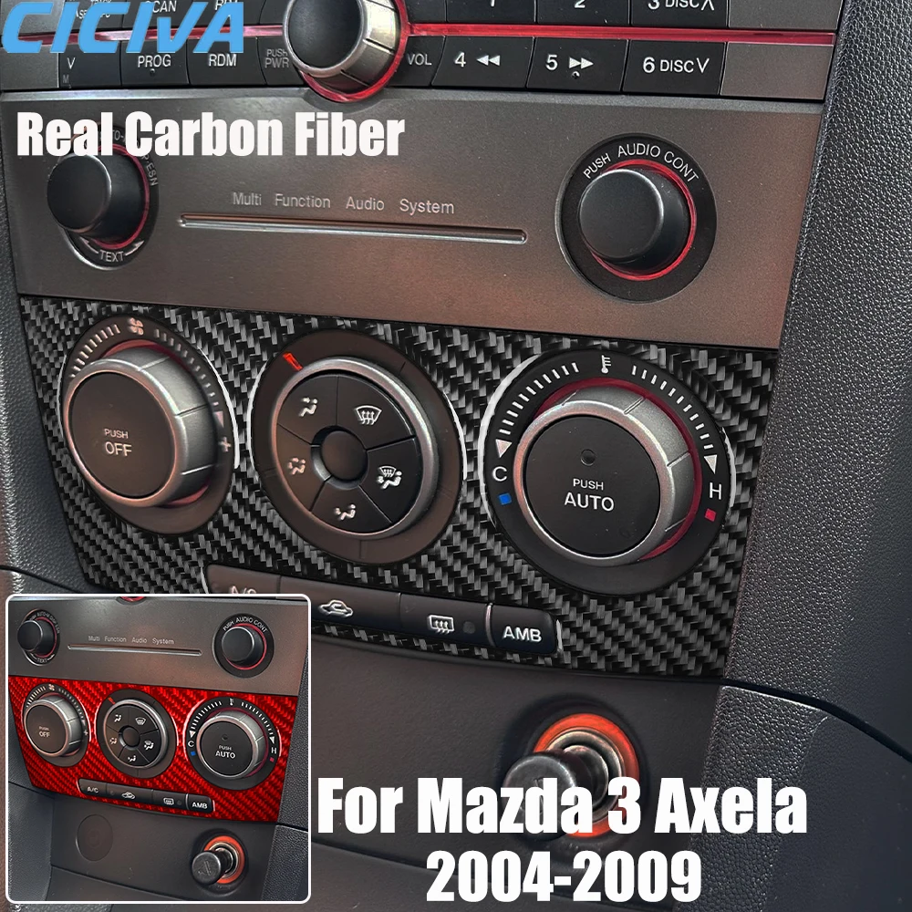 

Автомобильные аксессуары из настоящего углеродного волокна, центральная накладка на климат-контроль, мягкая наклейка для Mazda 3 Axela 2004 2005 2006 2007 2008 2009