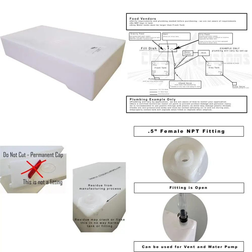 Zbiorniki na wody świecące i zanieczyste do kamperów klasy A, pojemność 25 galonów, wysokiej jakości mocowanie Concession Mount UM-2500