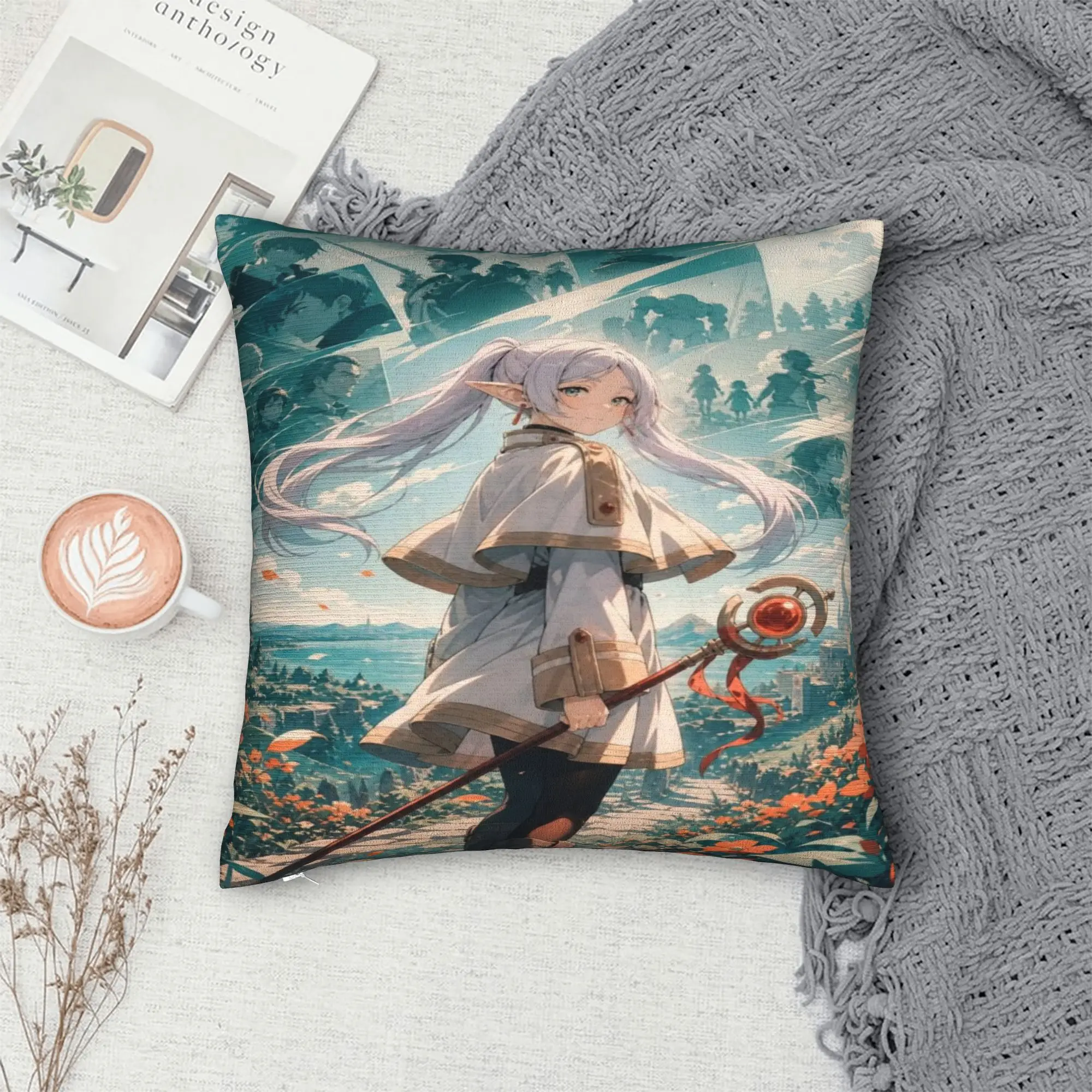 Pillow Case Frieren Beyond Journeys Comfy  Pillow Cover For Couch Sofa Bedroom Morden Pillowcases