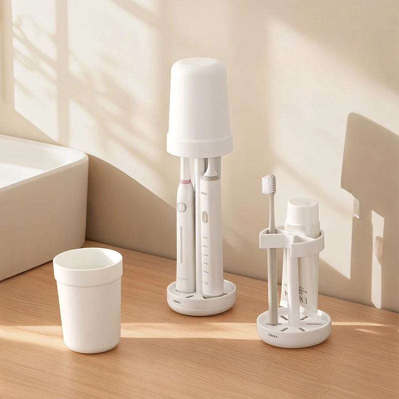 Toothbrush Cup Set for Home Simple and Multifunctional Toothbrush Organizer Dustproof and Antibacterial Rinse Cup Bathroom Set