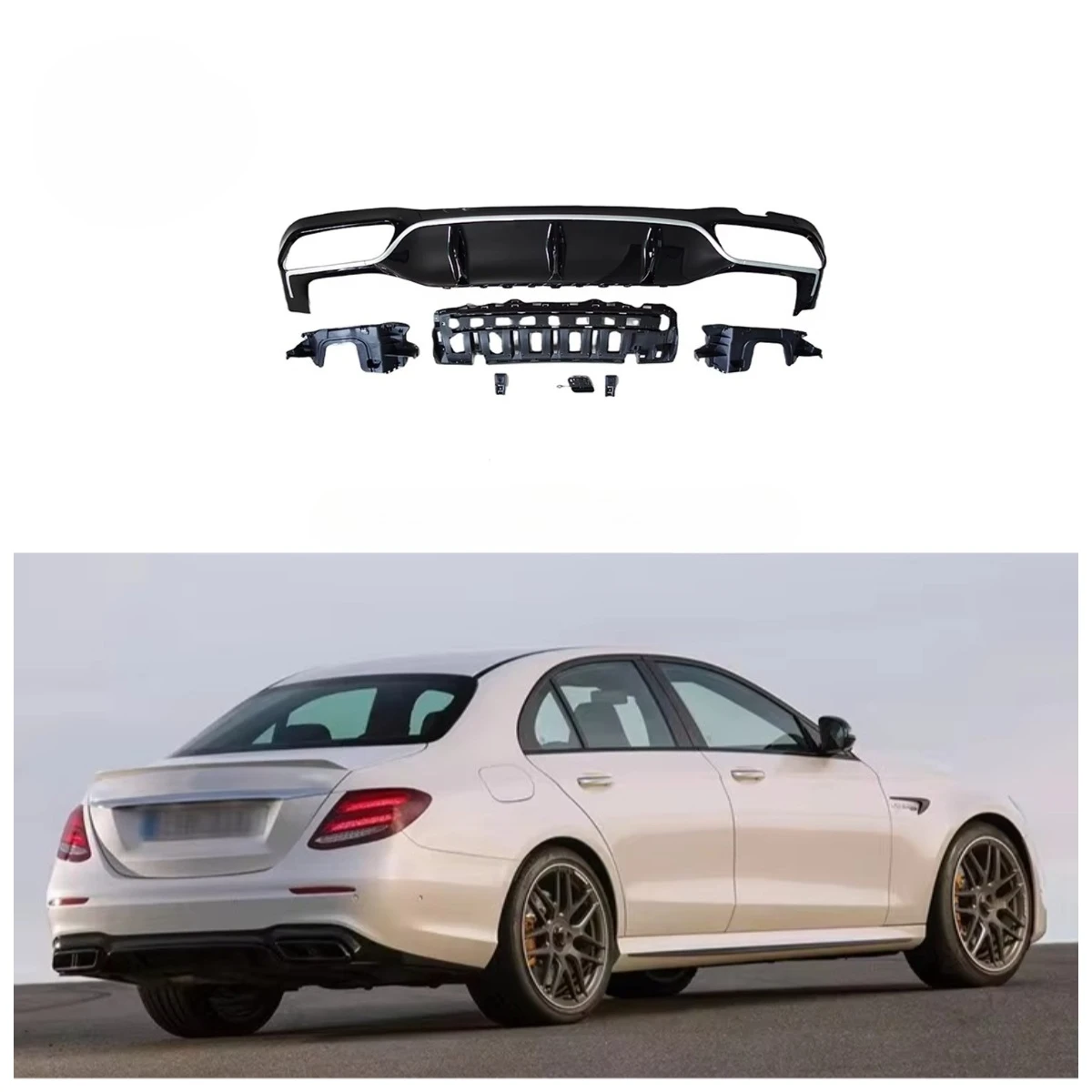 

Factory Outlets E63 Style Car Bumper Accessories Rear Diffuser for W213 Sedan 2017+