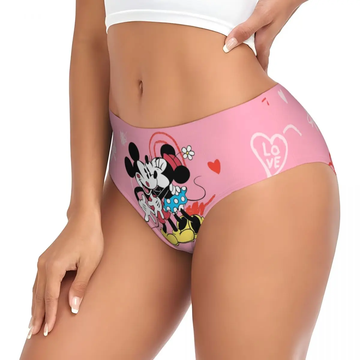 مخصص ميكي ماوس ميني الرسوم المتحركة فيلم قبلة ملخصات الملابس الداخلية النسائية مريحة تمتد أنيمي سراويل