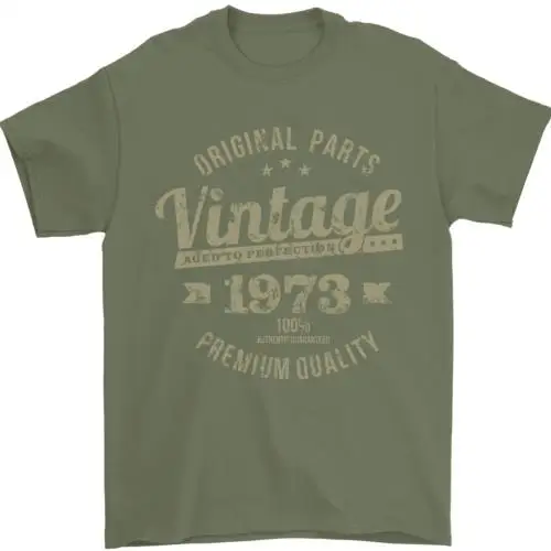 Vintage Year 51st Birthday 1973 Mens T-Shirt 100% Cotton