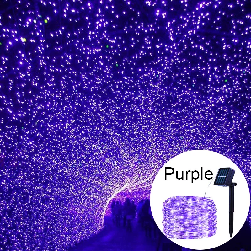 aiopp Outdoor LED Solar Fee Lichterketten Wasserdicht Garten Dekoration Girlande 8 Modi Kupfer Draht Licht Für Straße Terrasse Weihnachten 3