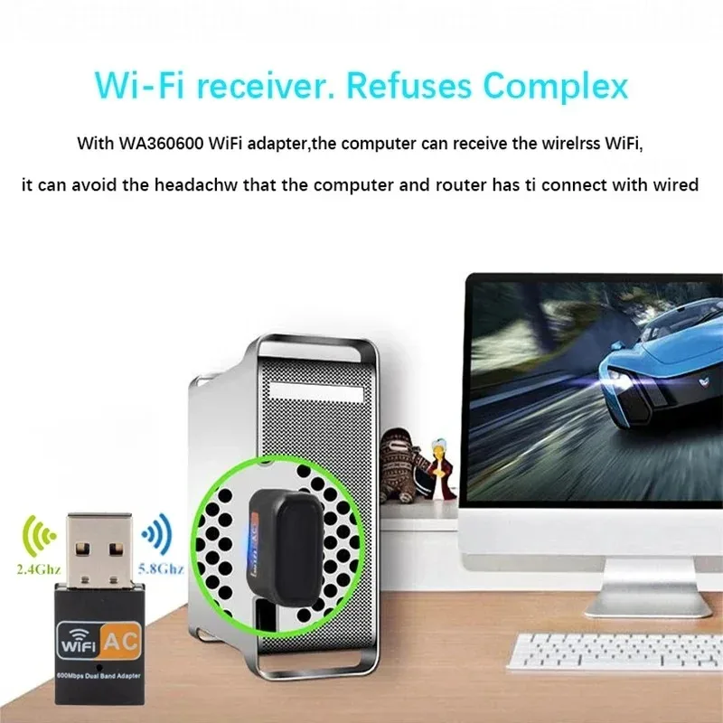 600 Mbps dual-band 2.4GHz&5GHz USB2.0 Wi-fi network card free driver WIFI adapter Wifi Dongle 802.11n/g/a/ac RTL8811CU Win7/8/10