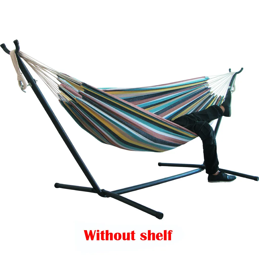 Portable Outdoor Hammock Indoor Yard Striped Hanging Large Chair Hammocks Camping Sleeping Swing Hanging Bed Without Shelf