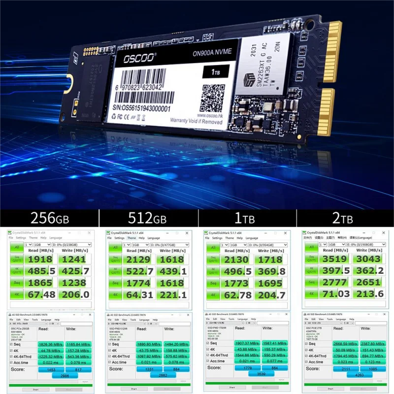 Imagem -05 - Oscoo-unidade de Estado Sólido Interna com Ferramentas Ssd Nvme m2 512gb 1tb Pcie 3.0x4 Macbook Air A1465 A1466 A1398 A1502 A1419 A1418