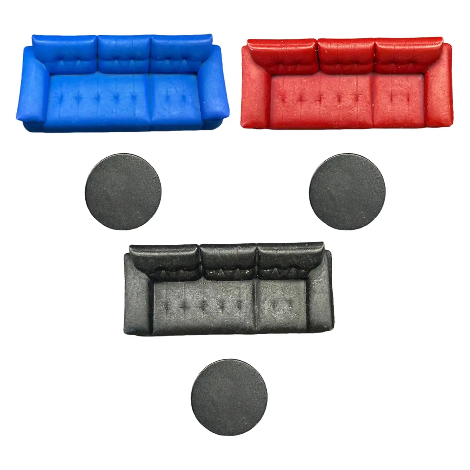 

1:64 Scale Sofa and Table Model Resin Photo Props Miniature Furniture Model Simulation for Micro Landscape Train Station Layout