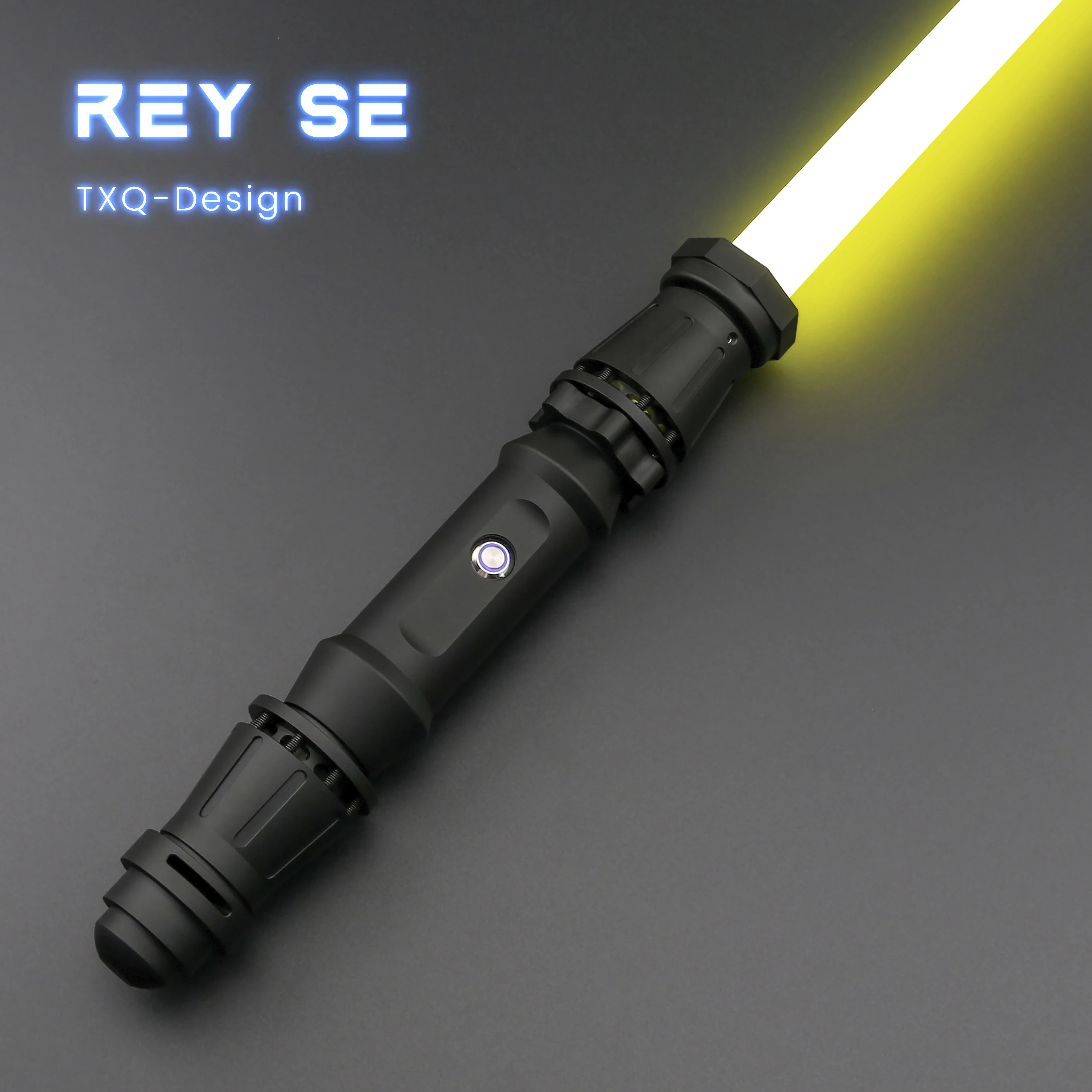 

TXQSABER Rey Skywalker Lightsaber Jedi Force Neopixel Sword Yellow Blade Heavy Dueling Black Rey Special Edition Bluetooth FOC