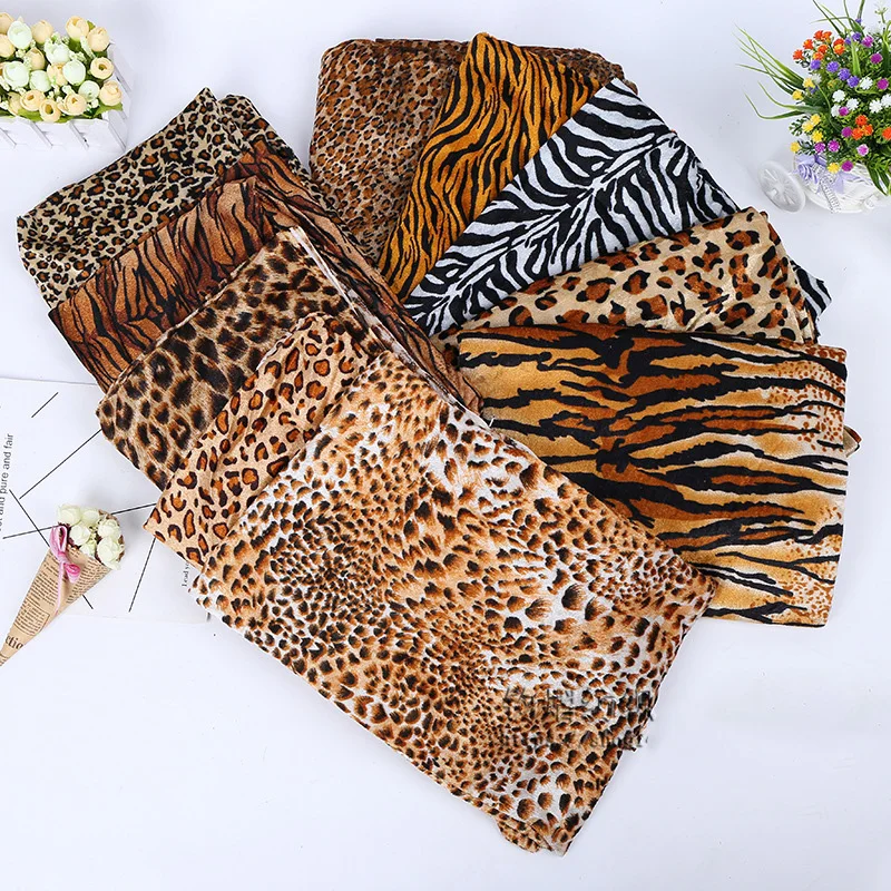 100*150cm Tiger Leopard Zebra Velvet fabrics tablecloth wedding background fabric handmade DIY decorative cloth red yellow sold