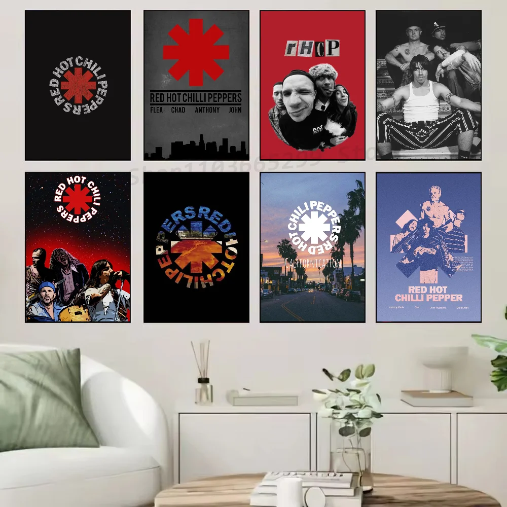 1pc Red Hot Chili Peppers Poster Selbstklebende Kunst Wasserdichte Papier Aufkleber Kaffee Haus Bar Zimmer Wand Dekor