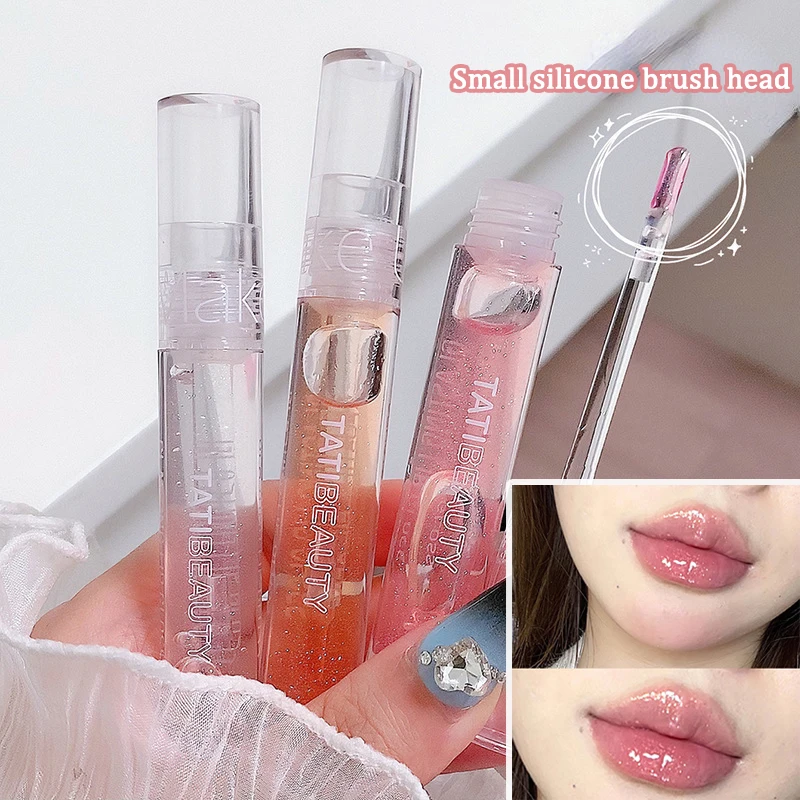 Feuchtigkeit spendender Lip gloss Lippenstift feuchtigkeit spendender Lippen balsam Spiegel Wasser Lippen öl Glanz Glitzer Kristall Lippen Tönung koreanische Make-up Kosmetik