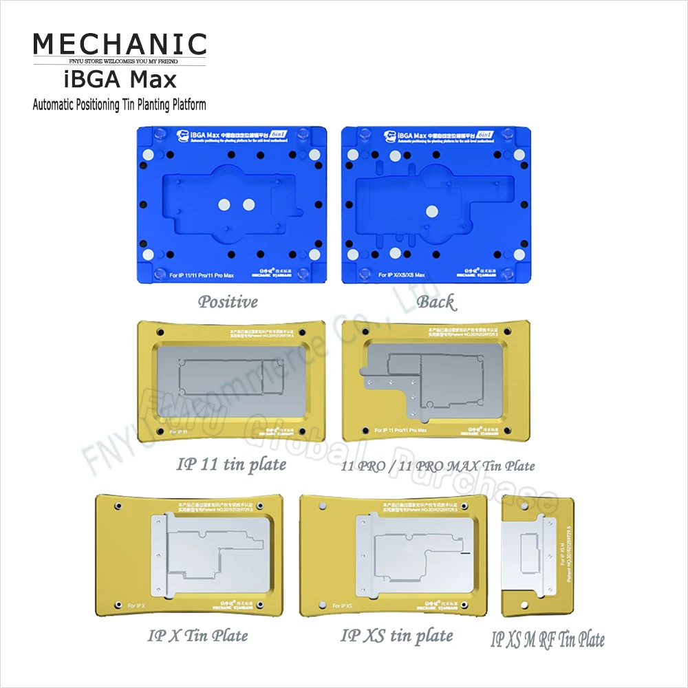 

MECHANIC mid-level automatic positioning tin planting platform iBGA Max 6 in 1 Support IPHONE X / XSMAX IP 11 / 11PRO MAX repair