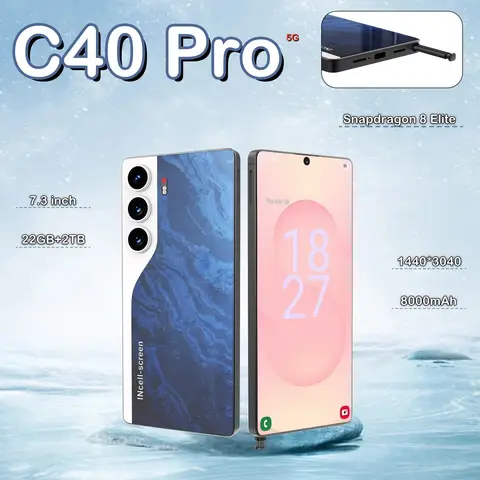 HOT 2025 신형 C40 Pro 오리지널 인텔리전트 4G 5G 듀얼 카드 듀얼 스탠바이 108MP 8000mAh 배터리 안드로이드 14 시스템 글로벌 버전