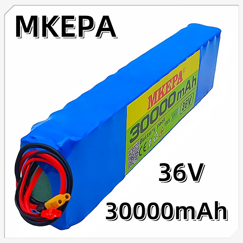 MKEPA-batería especial de iones de litio para Motor de bicicleta eléctrica, alta calidad, 36V, 30Ah, 10S3P, 500W, con conector BMS de 15a, XT60