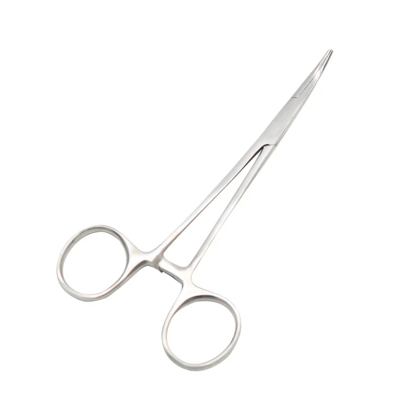 Pinzas hemostáticas de acero inoxidable, herramienta quirúrgica, abrazaderas de bloqueo hemostático, alicates de pesca, punta curva/recta, 1 ud.