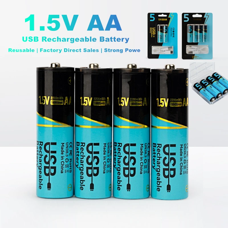 4/8/12/16pcs 1.5V AA 2200mAh Battery Rechargeable Battery AA Battery for Remote Control Mouse Fan Electric Toy With Charger