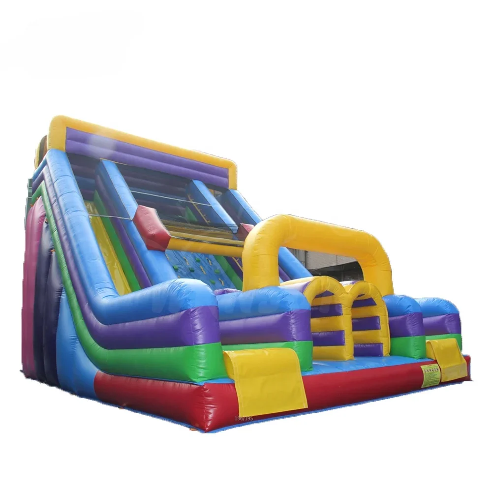 30Ft Double Lane 0.55mm PVC Tarpaulin Inflatable Jump Slide For Kids