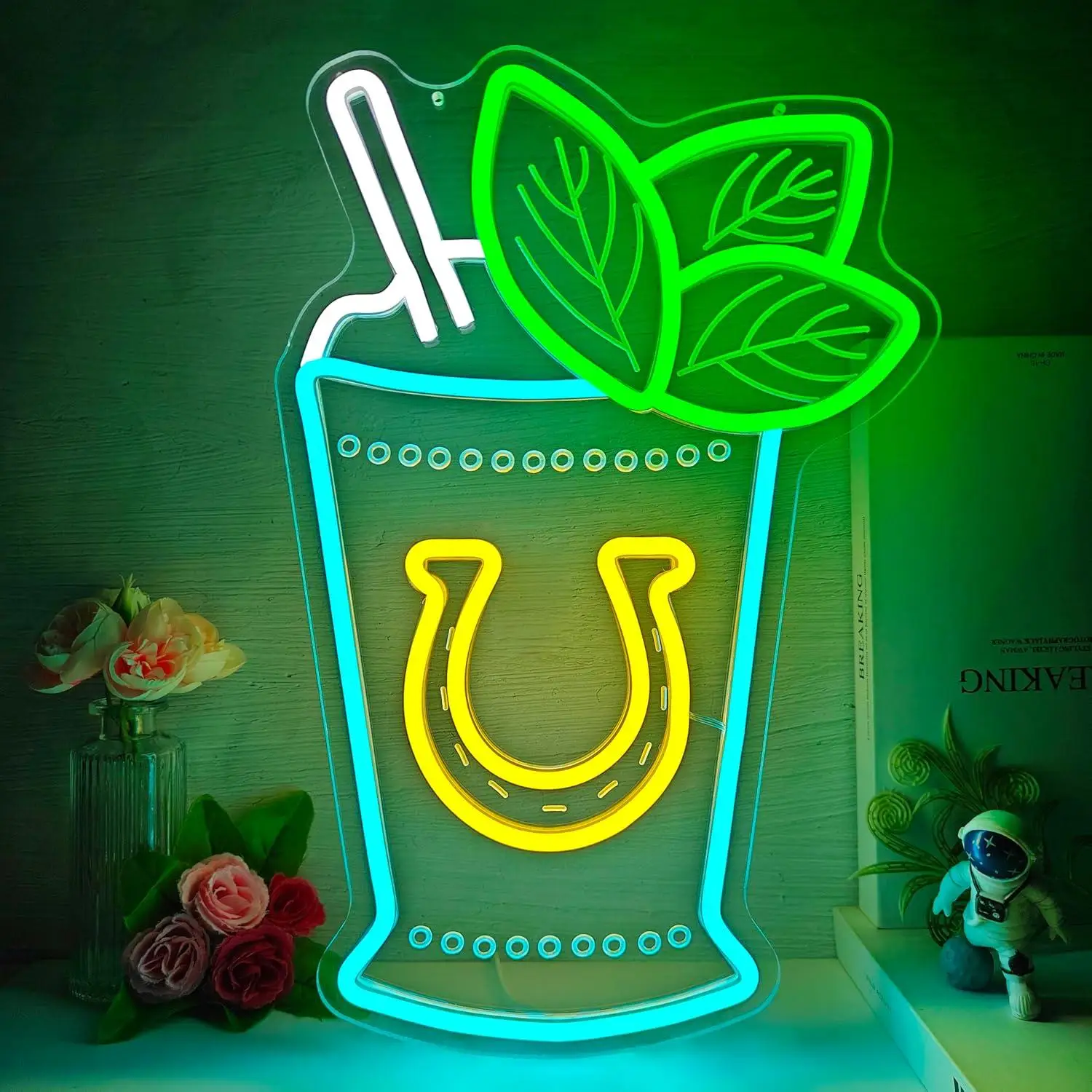 

Mint Julep Cocktail Neon Sign Adds Refreshing Festive Vibe to Bars Restaurants Derby Parties and Cocktail Themed Spaces