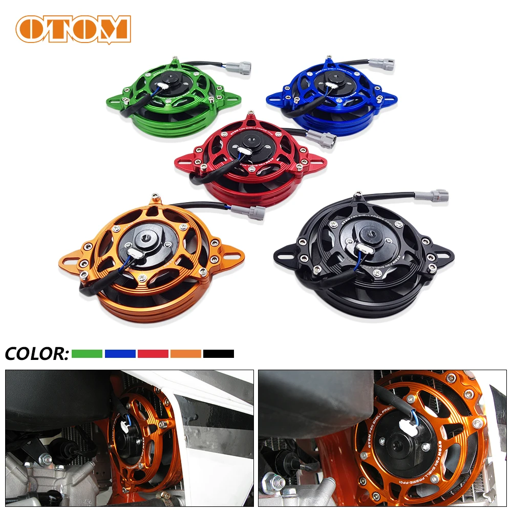 OTOM 200cc 250cc 300cc Motorcycle Cooling Fan 120mm Dirt Pit Bike Motocross ATV Quad Oil Cooler Water Radiator Electric 12V