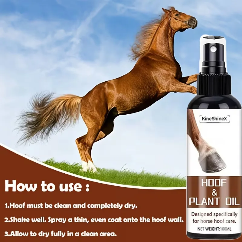 Aceite para Pezuñas de Caballo para Pezuñas Agrietadas - Fórmula Restauradora de Nutrición Profunda con Aceites Botánicos Naturales, Humectación y Brillo Duraderos