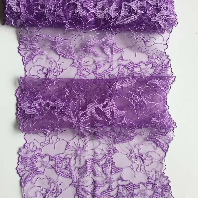 

20Yards Purple Embroidery Lace Trim Tulle Mesh Bra Lingerie Evening Dress Decor Sewing Trimmings Two Sides Fabric