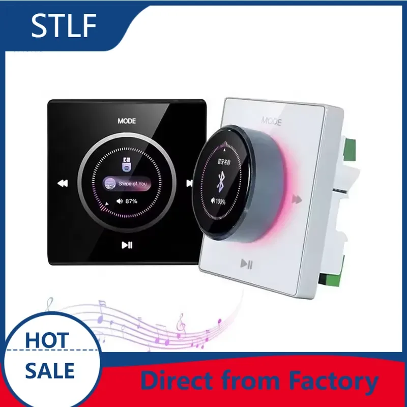 STLF 2026 New Blue Tooth Wall Sound Music Controller With Knob USB/TF Card 2x25W 4x25W in Wall Amplifier 100W Fm Amplifier