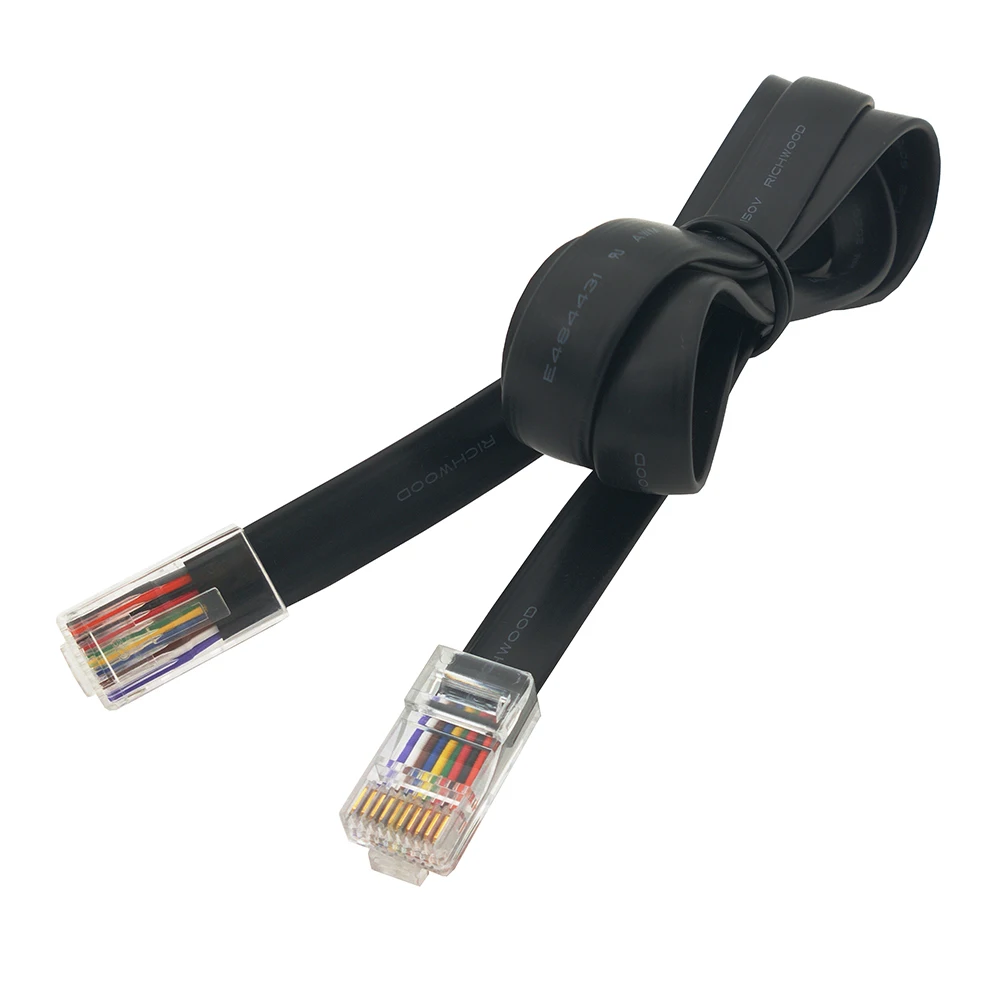 5/10M RJ50 Cable Pure Copper 10Core Flat Cable Control Cable RJ48 Gold Plated 10P10C Modular Plug Extension Cable