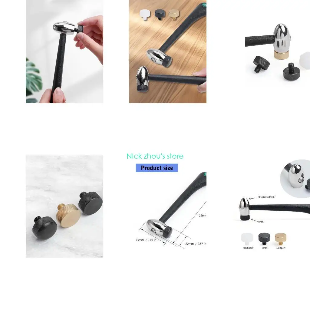 

E15E Stainless Steel Metalworking Hammer with Changeable Heads Jewelry Making Tool