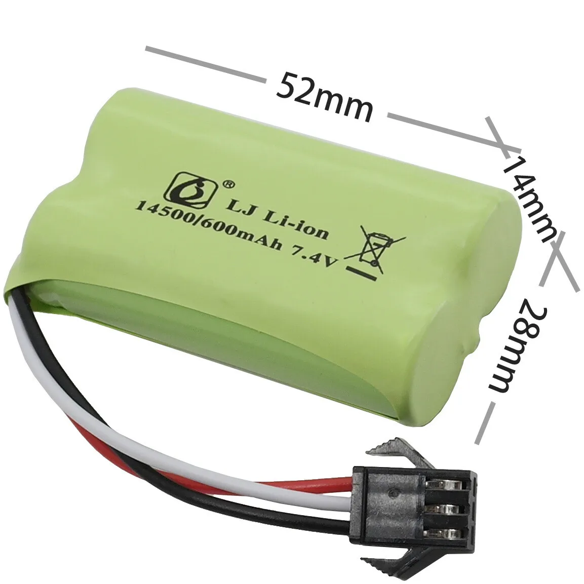 600mAh 14500 7.4v SM-3P التوصيل البطارية لطائرات بدون طيار Shengxiong Weiteng 981A RC #4