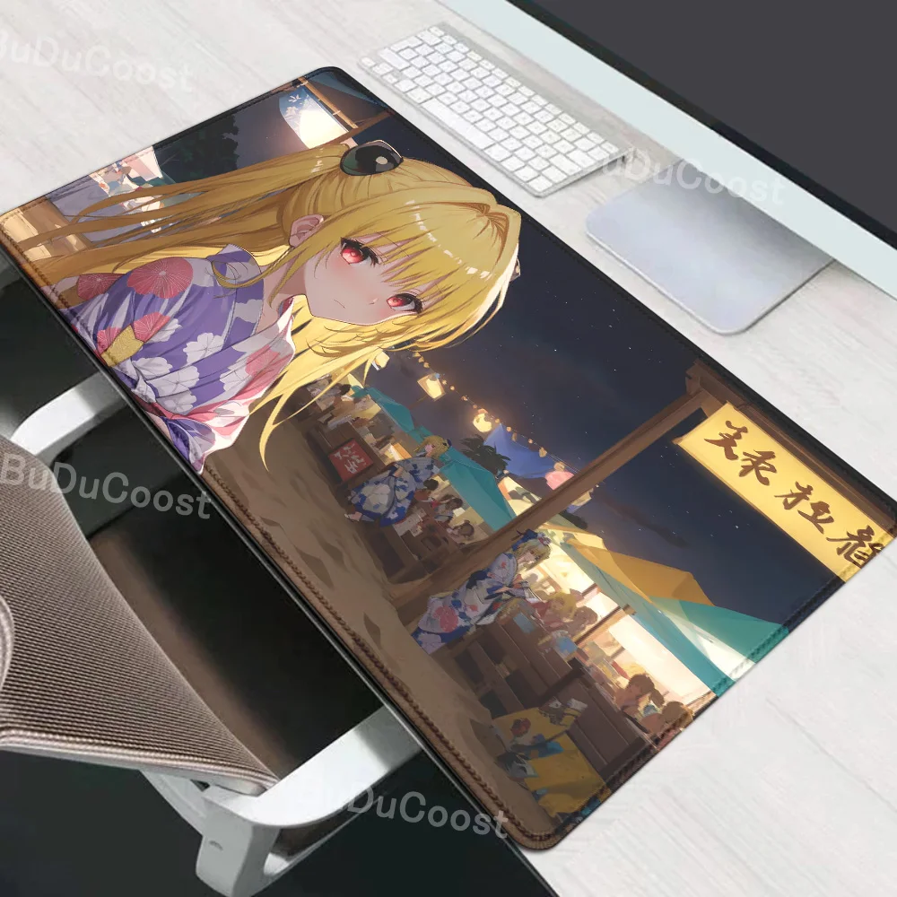 Kawaii Anime Girl to love ru Konjiki no Yami NonSlip mouse pad สํานักงานขนาดใหญ่ mousepad แผ่นรองเม้าส์น่ารัก HD พิมพ์โต๊ะ PremiumPad