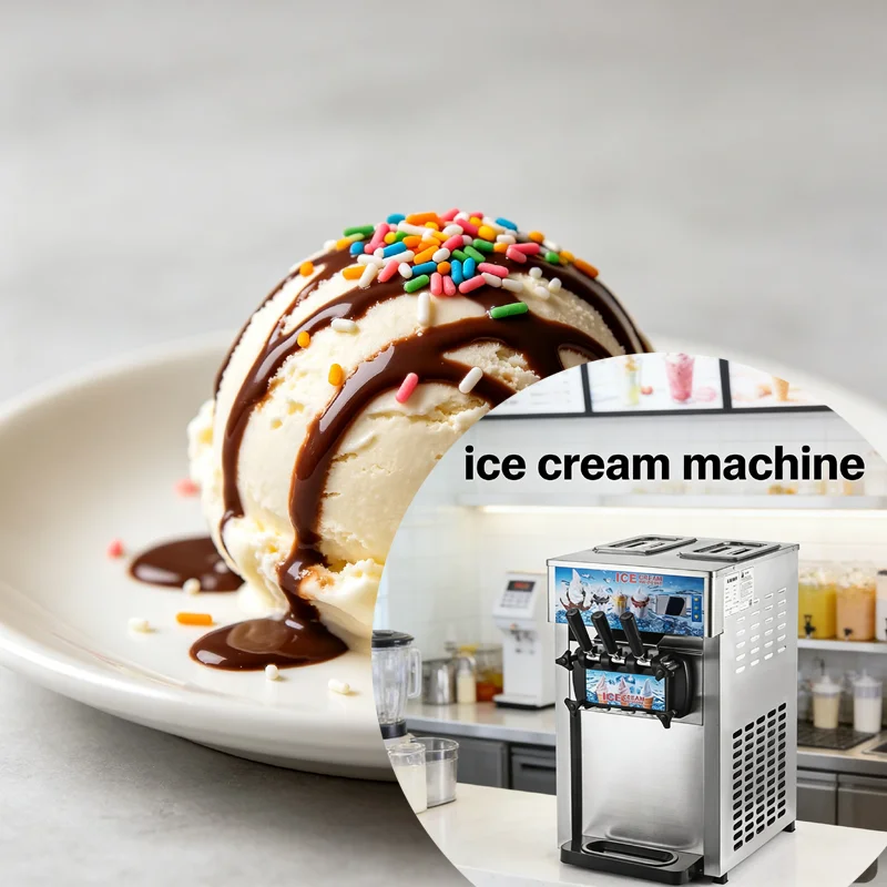 Soft Ice Cream Machine Serve Yogurt Maker 3 Flavors Fridge To Make Electric Ice Cream 18L/ H Gallons Per Hour Commercial Aotu Ic