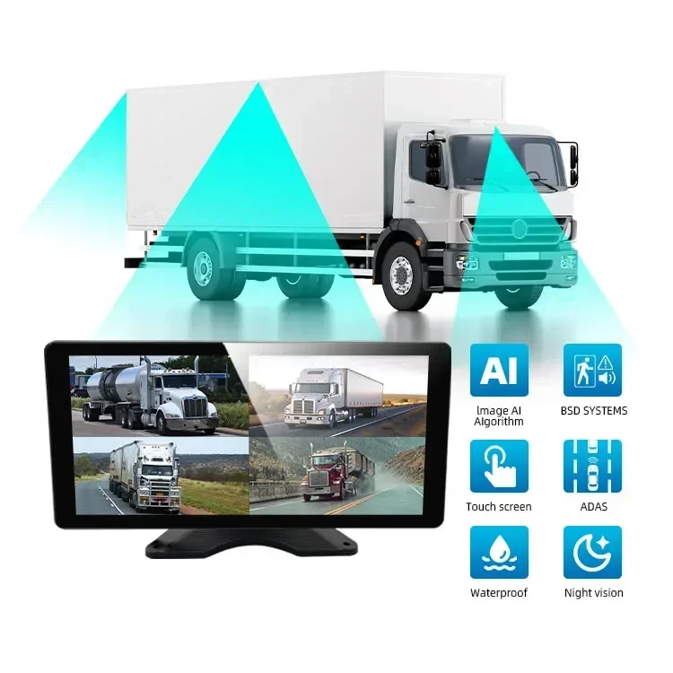 2026/Wemaer 10.36 Inch Split Touch Screen Backup Truck Camera  Kit System Back Parking Sensor BSD AI ADAS DVR
