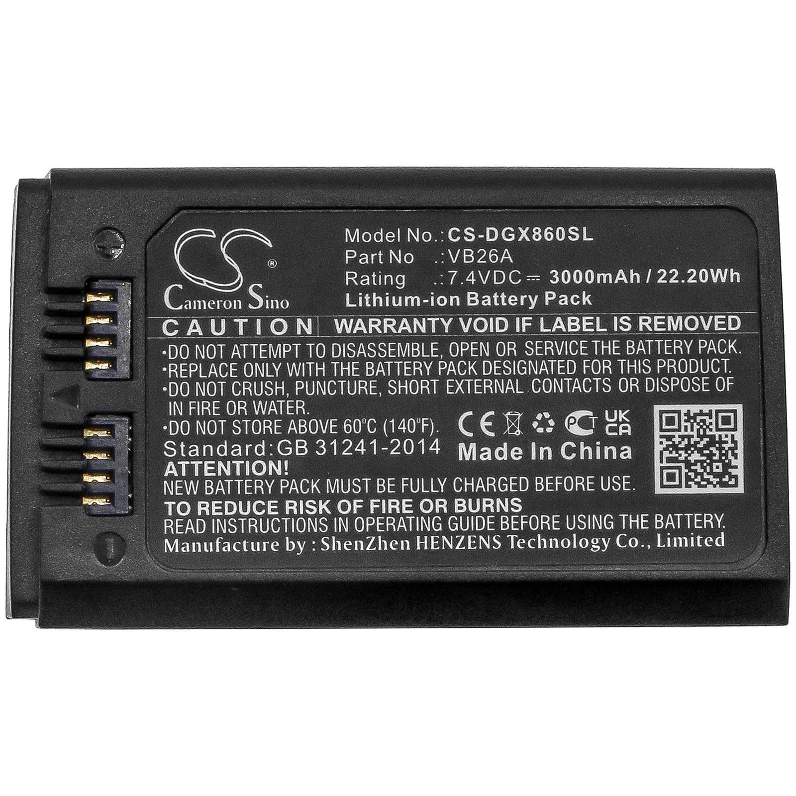 battery Cameron Sino batteries Strobe Lighting 7.4V 3000mAh for GODOX V860III VB26A VB26B CS-DGX860SL