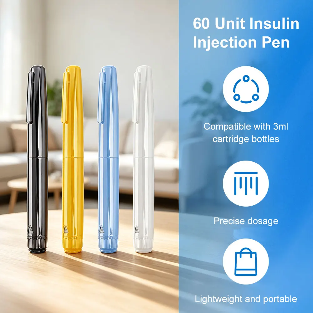 V4 Reusable Metal Insulin Injection Pen,60 Unit Insulin Pen Injector, Compatible with 3ml Cartridges,Dose Control Injection Pens