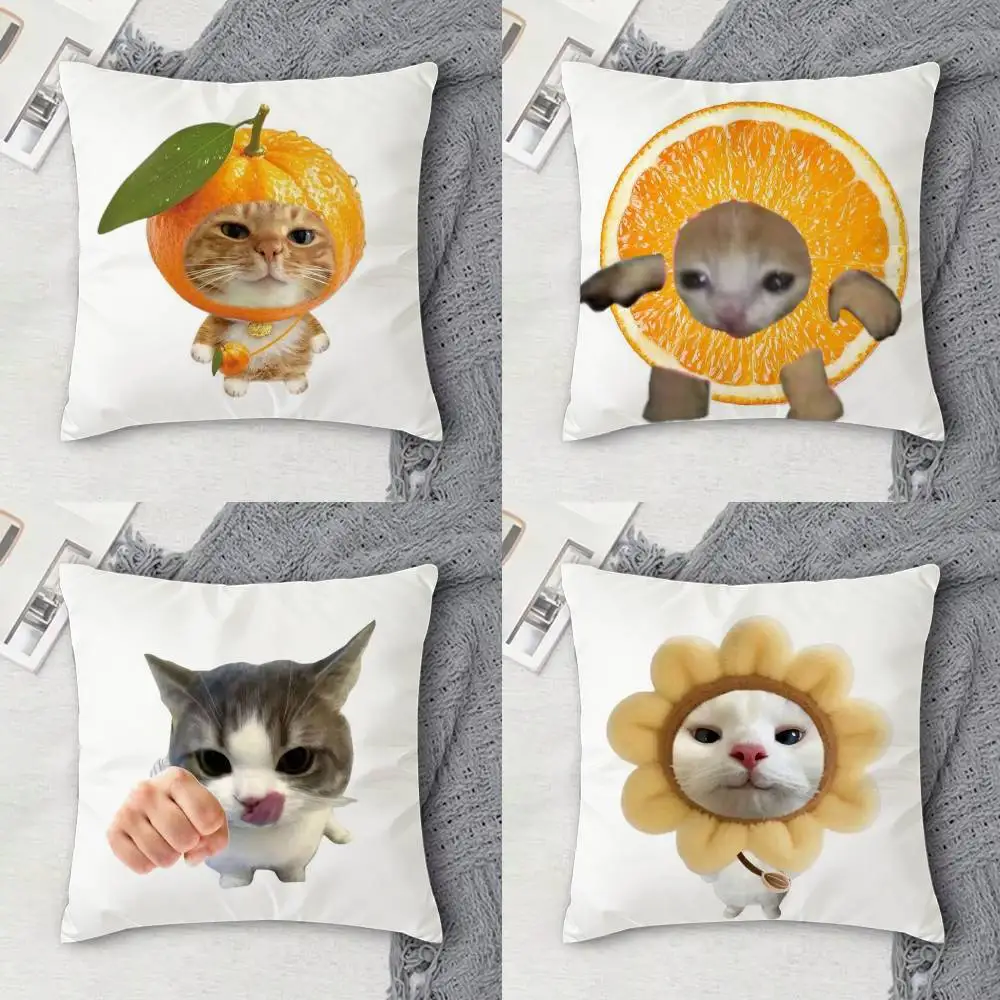 

F-Funny Meme Double-sided Printed Square Decorative Cushion Cover for Sofa Living Room Home Decor